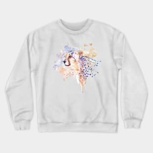 Cheetah Watercolor Portrait Crewneck Sweatshirt